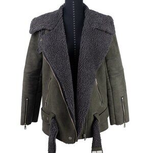 Olive Green Shearling Women's Jacket